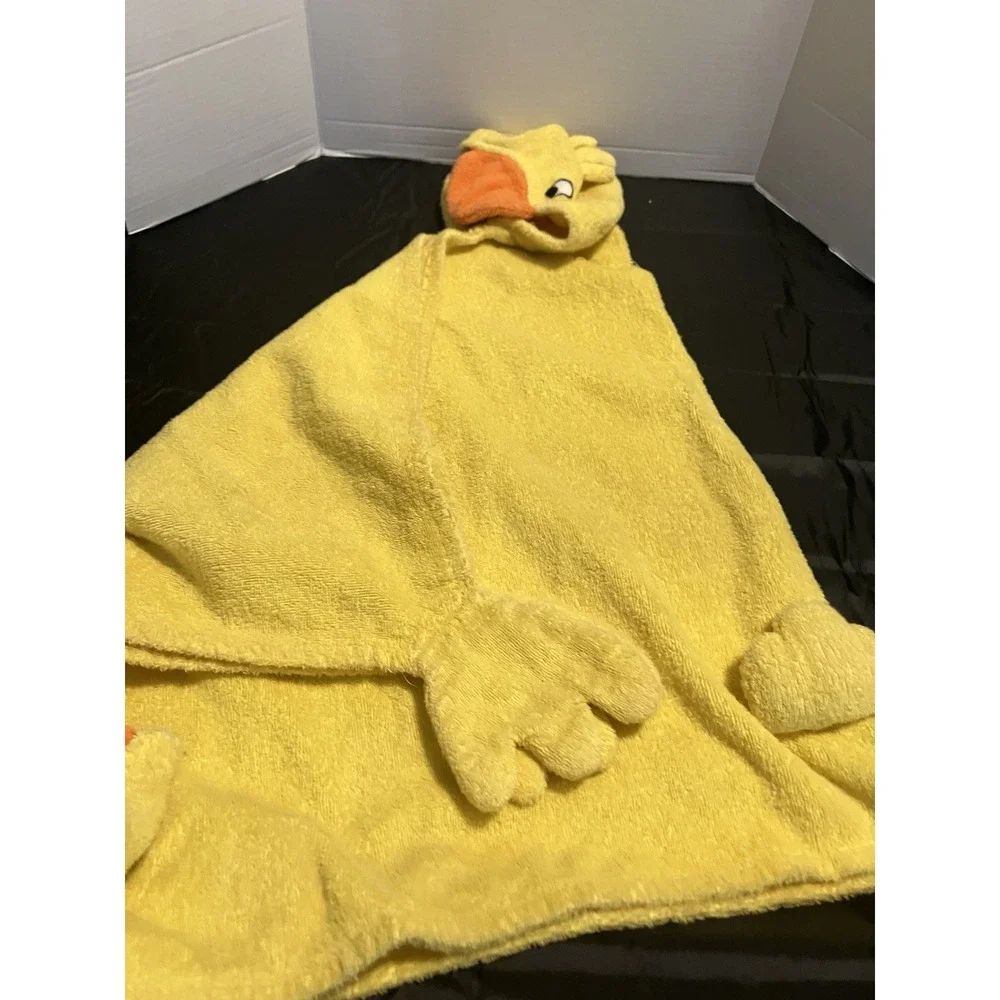 Pal Towel Yellow Duck Orange Feet Kids Bath Hooded Towel Wrap Cotton Shower Time
